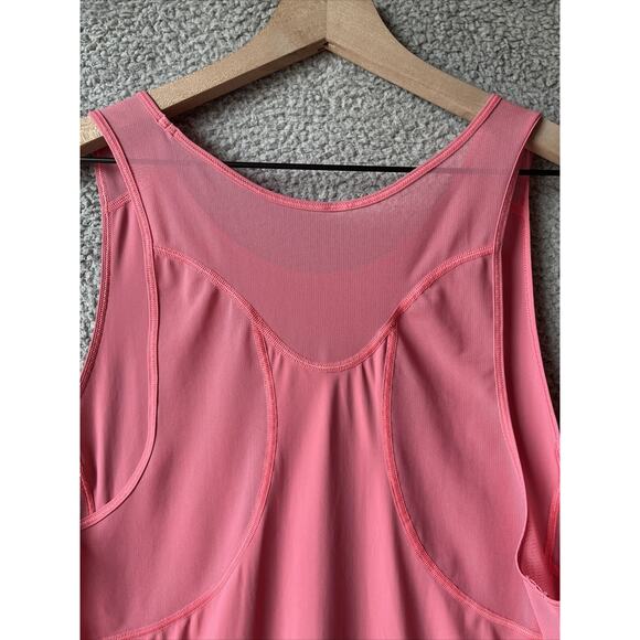 Lululemon Tank Top Medium 8 Mesh Panel Wide Strap Stretchy Salmon Pink Athletic - Picture 6 of 16